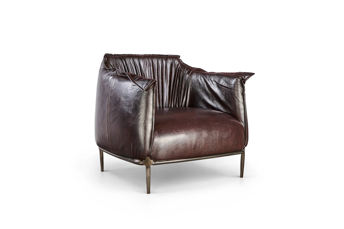 Armchair Amon - Leather Brown