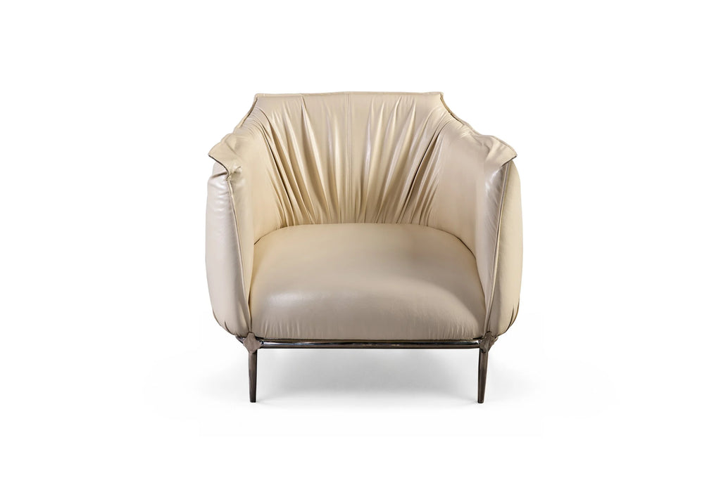 Armchair Amon - Leather Off-white