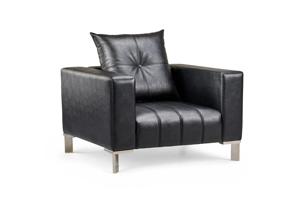Armchair Elen - Leather Black