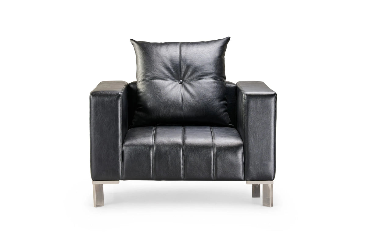 Armchair Elen - Leather Black