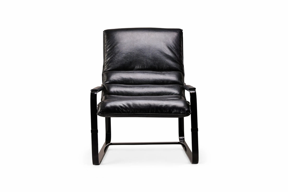 Armchair Snow - Leather Black