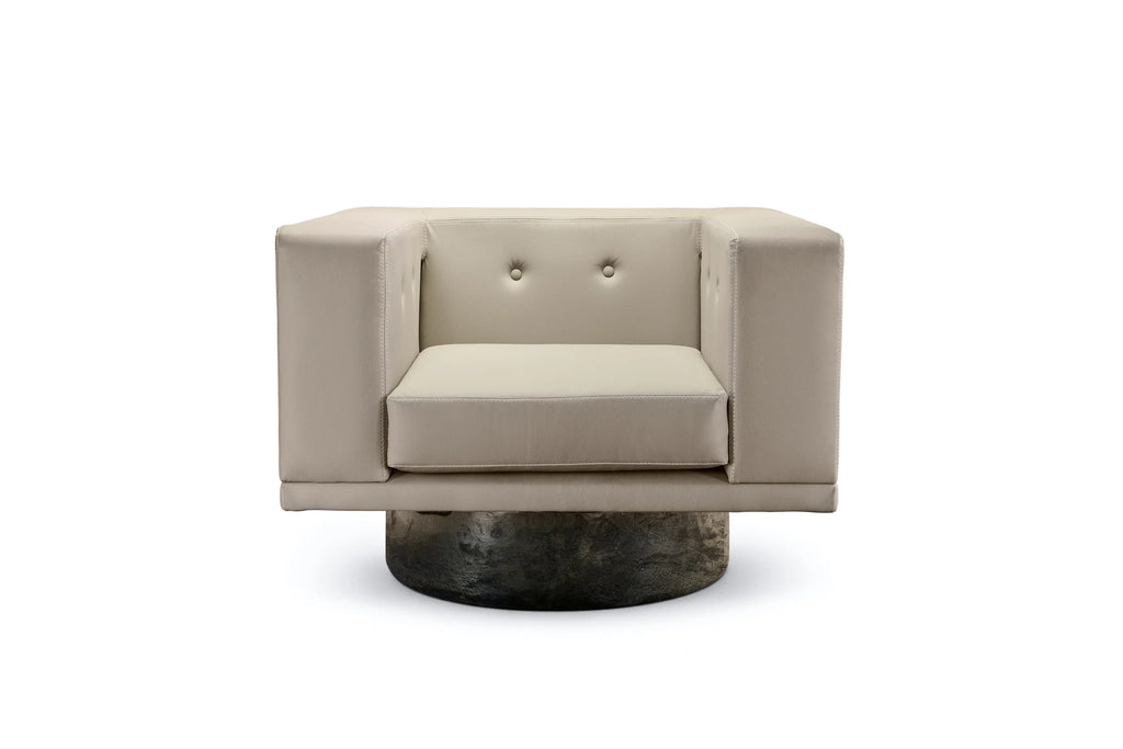 Armchair Zambia - Leather Off-white