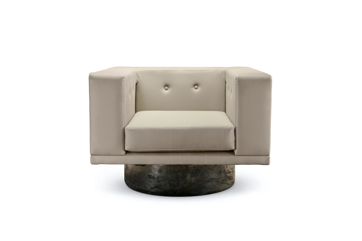 Armchair Zambia - Leather Off-white