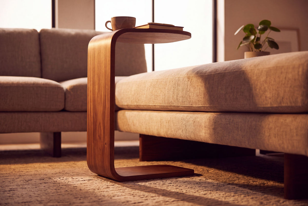 Senzo side table in brown wood