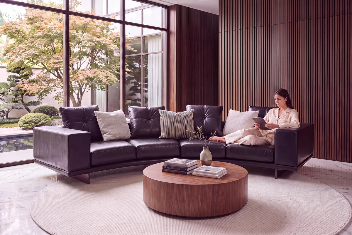 Sofa Curvy Prada - Leather Black lifestyle