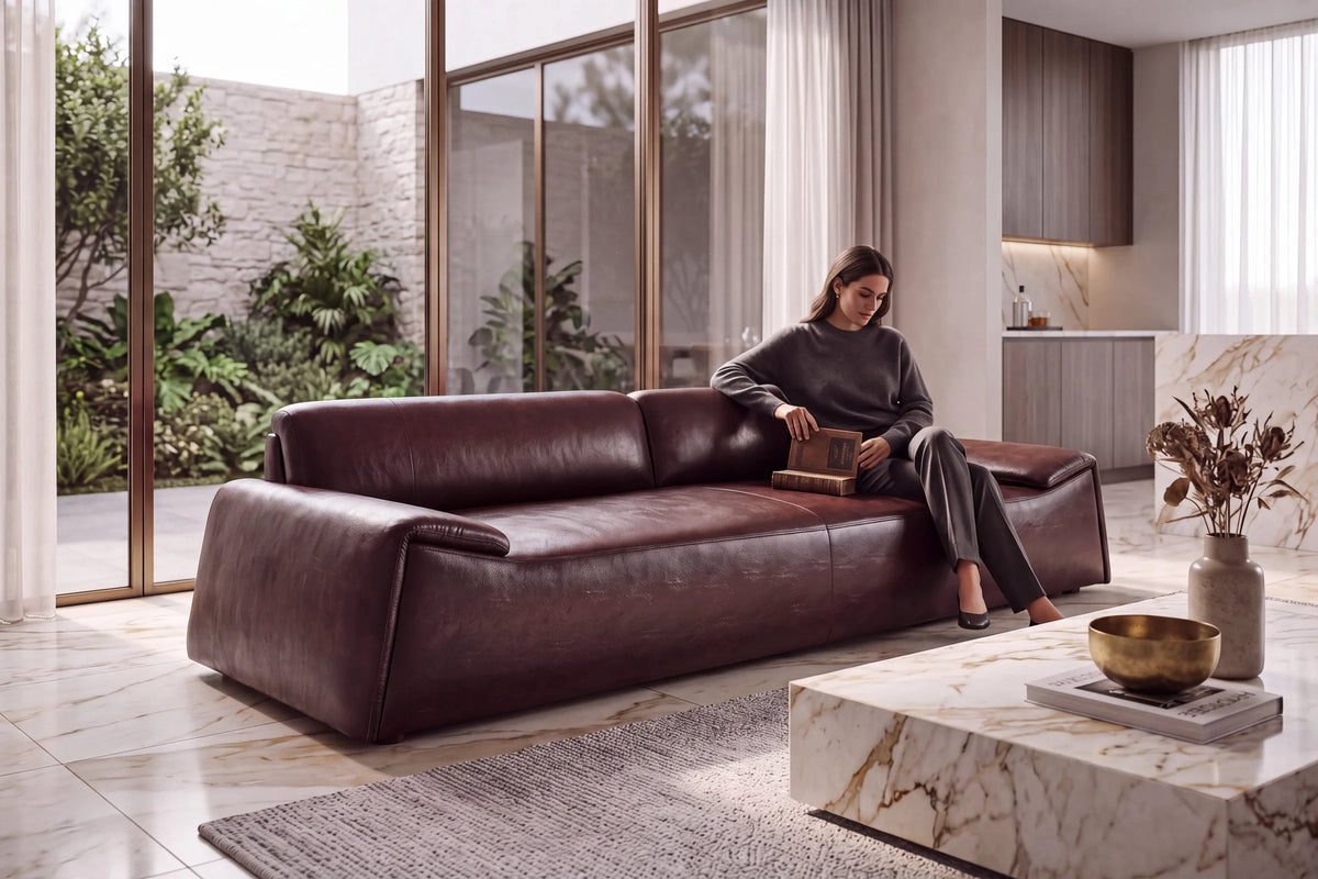 Sofa Frozen - Leather Brown lifestyle