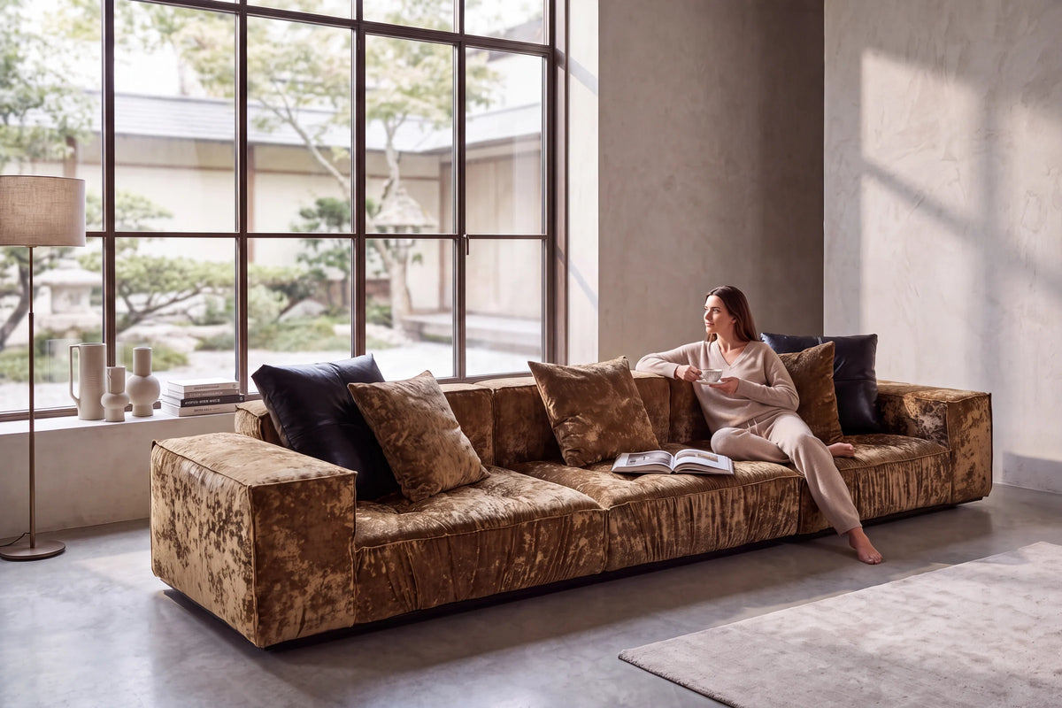 Sofa Grid - Fabric Olive lifestyle