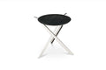 Tolso side table, black top with chrome base